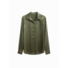 Chemise Fluide Satinée verte – Élégance & Confort