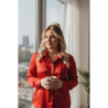 Chemise Fluide Satinée rouge – Élégance & Confort