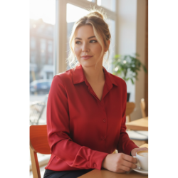 Chemise Fluide Satinée rouge – Élégance & Confort
