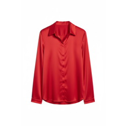 Chemise Fluide Satinée rouge – Élégance & Confort