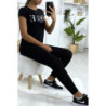 Leggings uni basique couleur noir