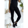 Leggings uni basique couleur noir