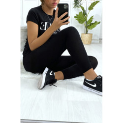 Leggings uni basique couleur noir