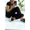 Leggings uni basique couleur noir