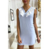 Robe bleu courte et légère, avec détails buste