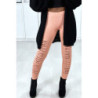 Legging rose effilé à l'avant et doublé en dentelle
