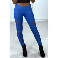 Legging royal effilé à l'avant et doublé en dentelle