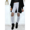 Legging gris avec résille aux genoux