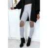 Legging gris avec résille aux genoux