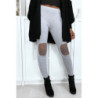 Legging gris avec résille aux genoux