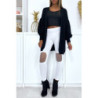 Legging blanc avec résille aux genoux