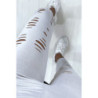 Legging corsaire gris matière brillante et extensible effilé à l'avant