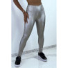 Legging gris argenté effet 3D motif Python