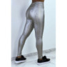 Legging gris argenté effet 3D motif Python
