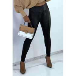 Legging noir effet 3D motif Python