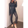 Legging anthracite en dentelle
