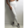 Legging blanc en maille côtelé très extensible