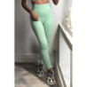 Legging vert en maille côtelé très extensible
