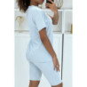 Ensemble T-shirt et cycliste bleu avec ceinture