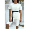 Ensemble T-shirt et cycliste beige avec ceinture
