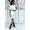 Ensemble T-shirt et cycliste blanc avec ceinture