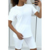 Ensemble T-shirt et cycliste blanc avec ceinture
