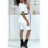 Ensemble T-shirt et cycliste blanc avec ceinture