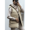 Ensemble 3 pièces doudoune sweat et jogging super épais en taupe