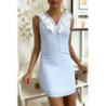 Robe bleu courte et légère, avec détails buste