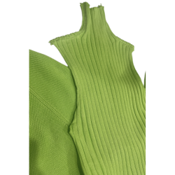 Ensemble 3 pièces gilet débardeur et pantalon palazzo anis