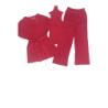 Ensemble 3 pièces gilet débardeur et pantalon palazzo fuchsia