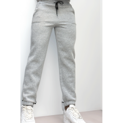 Jogging molletonné ultra épais en gris avec poches