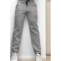 Jogging molletonné ultra épais en gris avec poches
