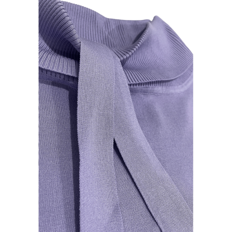 Ensemble pull col roulé tombant over size et palazzo violet