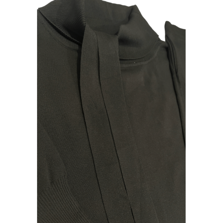Ensemble pull col roulé tombant over size et palazzo noir