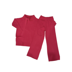 Ensemble pull col roulé tombant over size et palazzo fuchsia