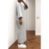 Longue robe over size en coton gris très épais