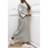 Longue robe over size en coton gris très épais