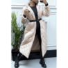 Longue doudoune matelassé en beige