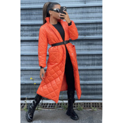 Longue doudoune matelassé en orange