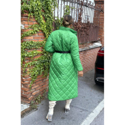 Longue doudoune matelassé en vert