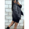 Manteau matelassé noir très chic et ajustable