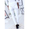 Pantalon slim Blanc, basic avec poche avant et arrière
