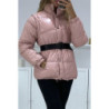 Superbe doudoune rose matelassé 4 en 1