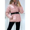 Superbe doudoune rose matelassé 4 en 1