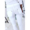 Pantalon slim Blanc, basic avec poche avant et arrière