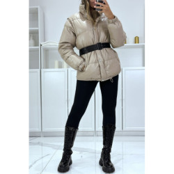 Superbe doudoune taupe matelassé 4 en 1