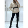 Superbe doudoune taupe matelassé 4 en 1