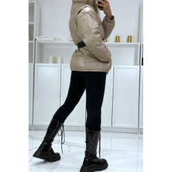 Superbe doudoune taupe matelassé 4 en 1