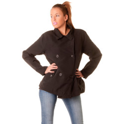 Superbe petit paletot noir, les classiques de la mode. Dressing fashion de modeuse